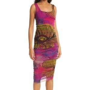 Fuzzi Begonia Ruched Mesh Dress Size S